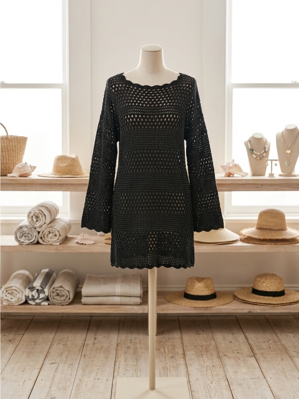 NWOT Crochet Tunic Sweater/ Beach Cover Up
